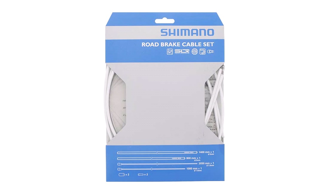  Bremsekabelsett Shimano PTFE hvit rustfr