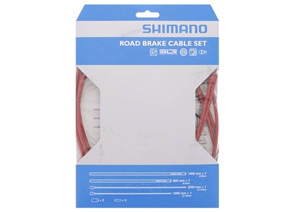 Bremsekabelsett Shimano PTFE rød rustfri