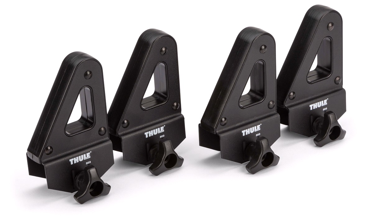 Thule 503 – Set 4 Fermacarichi Altezza 9 Cm Per Barre Portatutto, Sicuri E Regolabili Per Trasporto Bici, Bagagli E Sport Acquatici - 3
