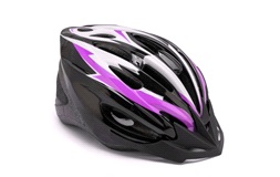 Cykelhjelm sort/lilla/hvid junior 52-55
