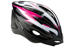Cykelhjelm sort/pink/hvid junior 52-55