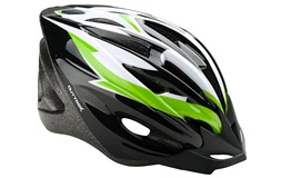 Cykelhjelm sort/grøn/hvid large 58-62