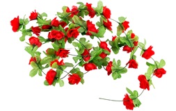 Blomsterkrans til sykkelkurv rød