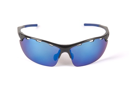 Sportsbrille i letvægtstel sort m. blå