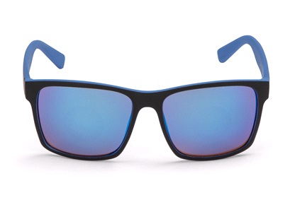 Sportsbrille mat blå/sort blå spejlglas