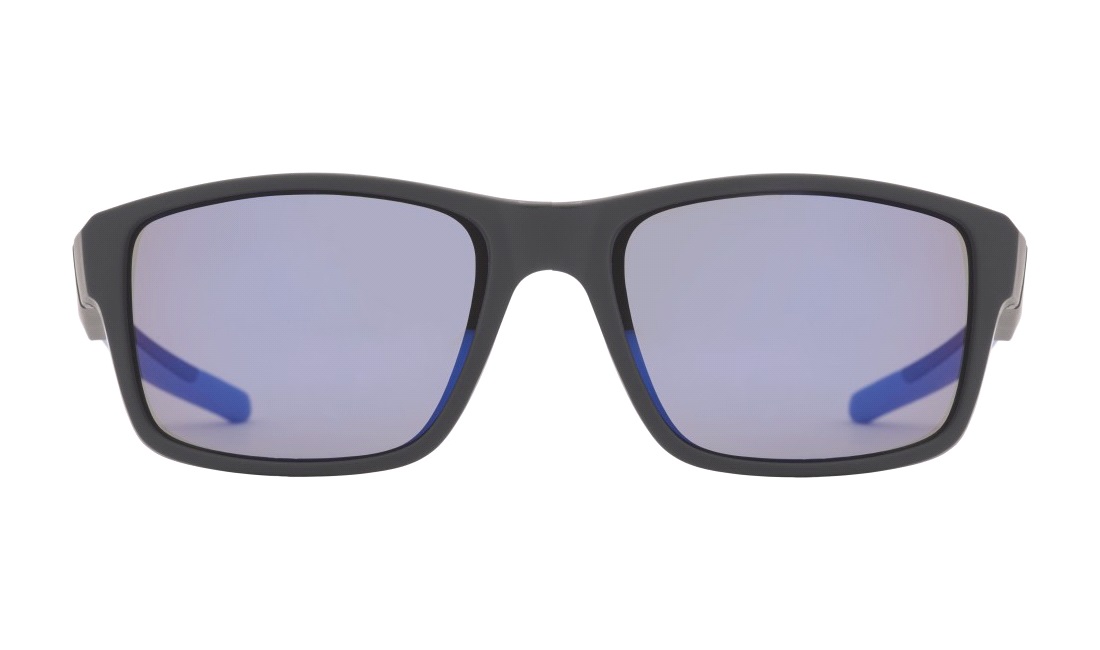  Solbrille mat sort med blå glas