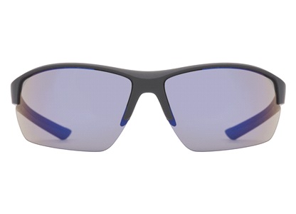 Solbrille mat sort m. blå glas