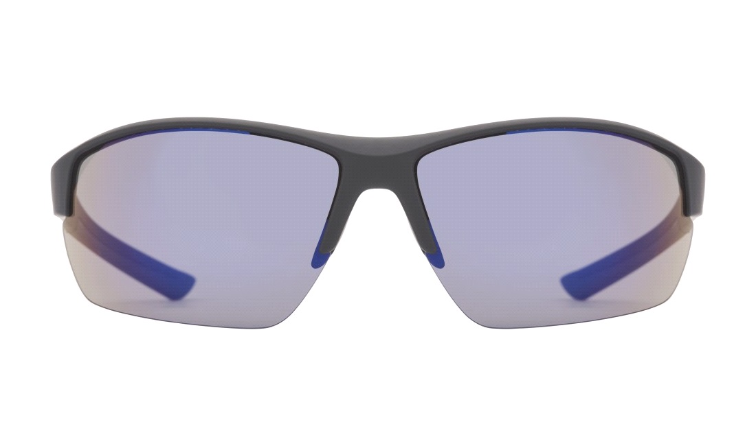  Solbrille mat sort med blå glas
