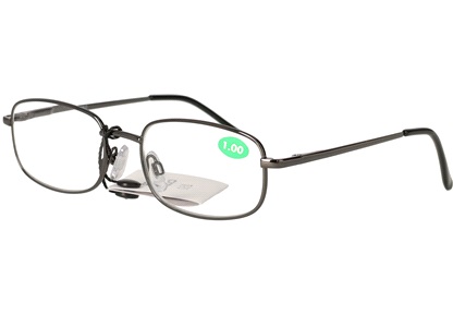 Læsebrille +1,0 sort justerbare næsepude