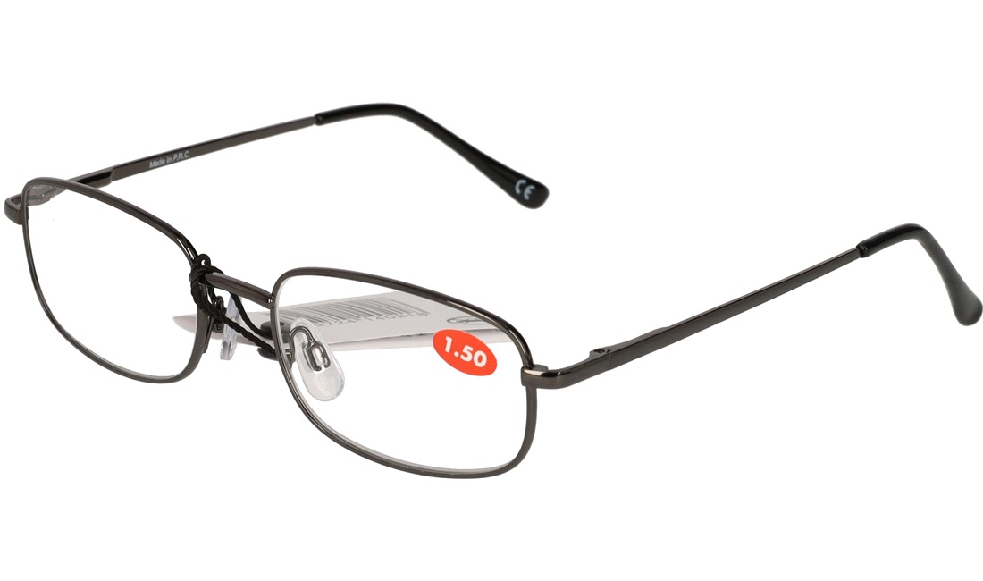  Læsebrille +1,5 sort justerbare næsepude