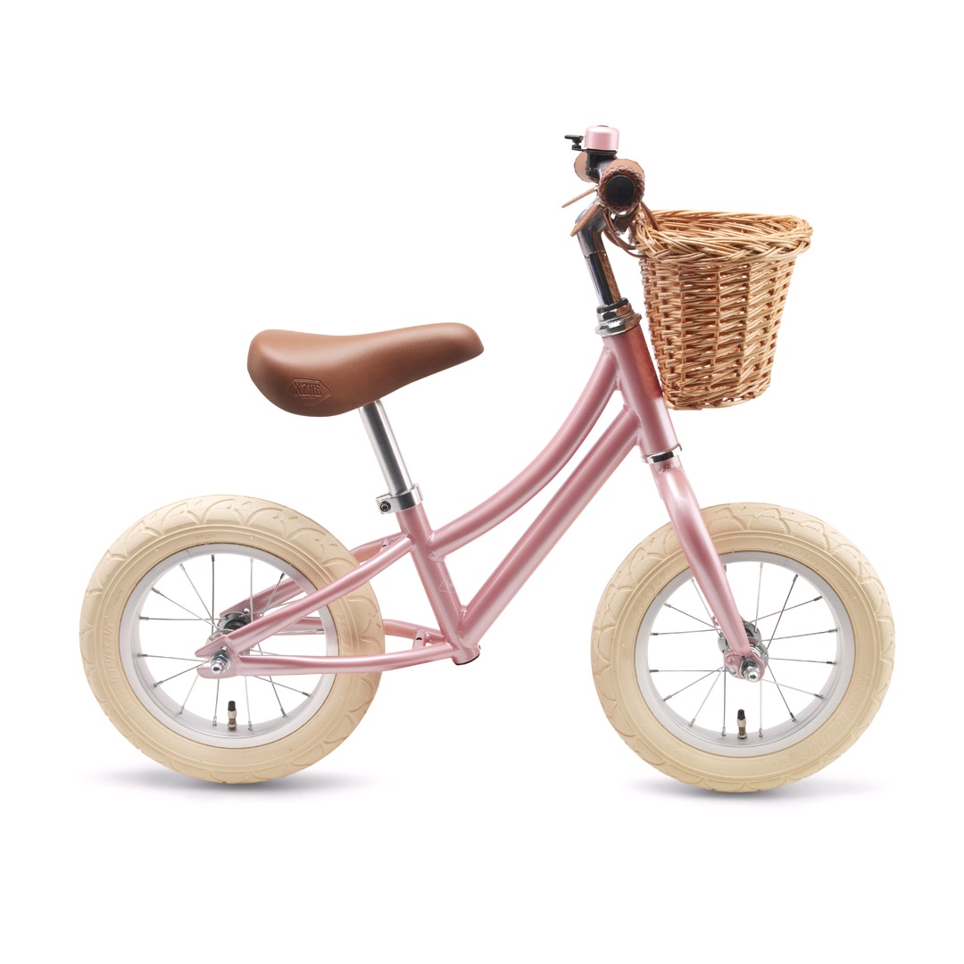 X-ZITE Springcykel barn retro rosa med korg