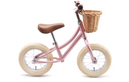 Løpesykkel retro Rosa med kurv
