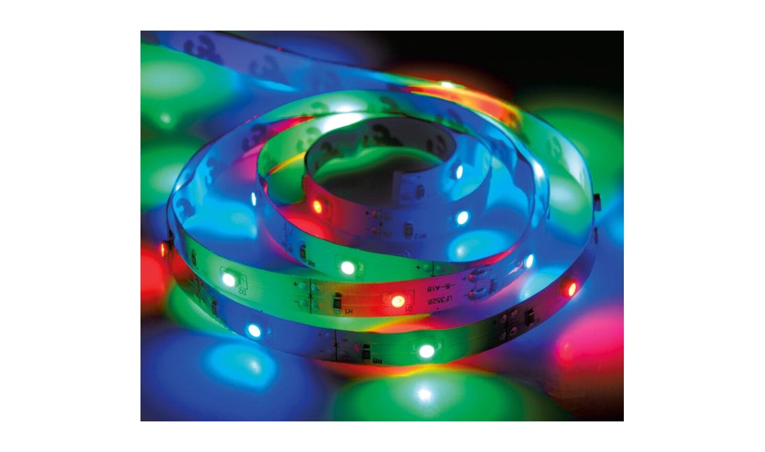  LED Strip 30 LED, 1,3m på batteri - Multicolor - Indendørs brug