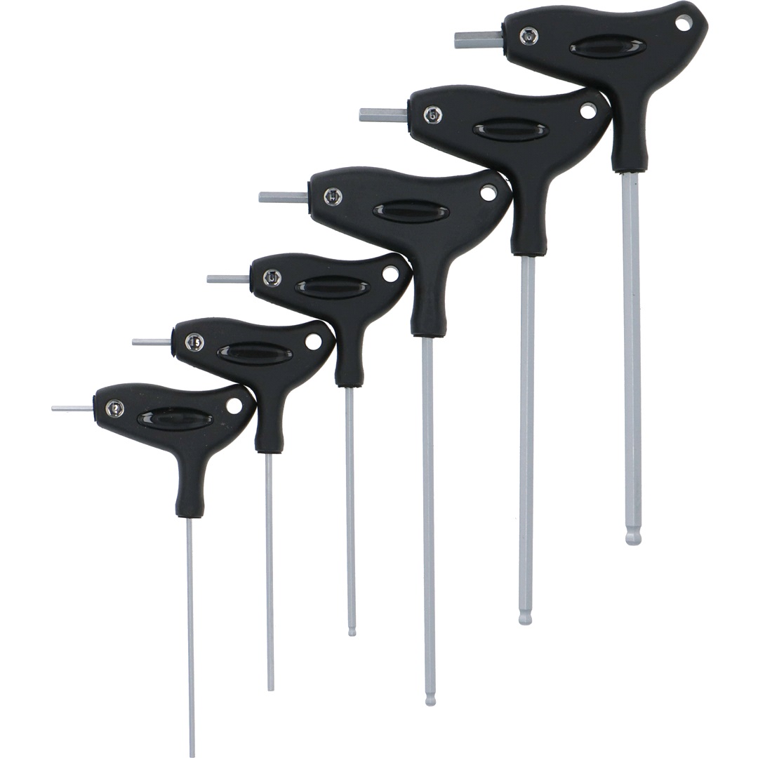 Ingear Insexnykel set T-nycklar 6 st. prof.