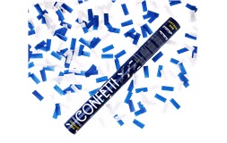 Konfettirør 50 cm m.blå og hvit konfetti