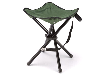 Campingpall, 4-ben, grön/svart