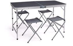 Bord+4 skamler, Sett foldb. 120x60x70 cm
