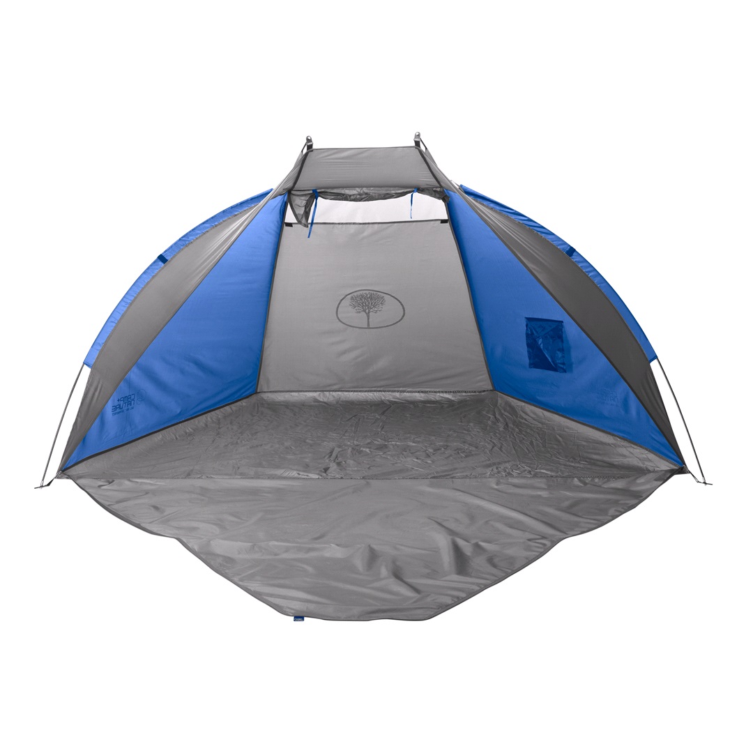 Camp+Nature Strandtält grå/blå UV+30