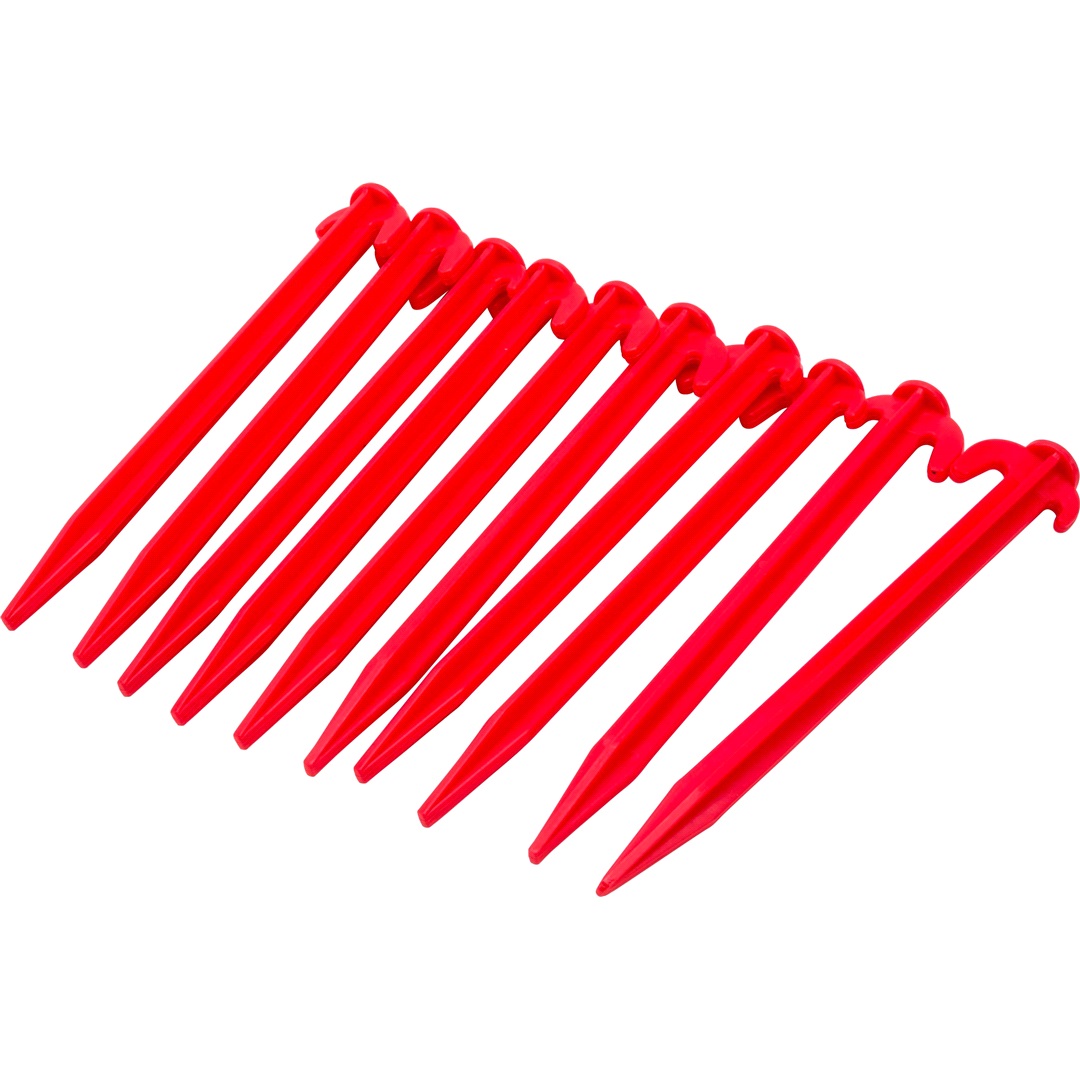 Camp+Nature Teltplugg Plast 19cm 10 Stk. Rød
