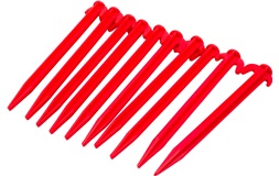 Teltplugg plast 19cm 10 stk. rød