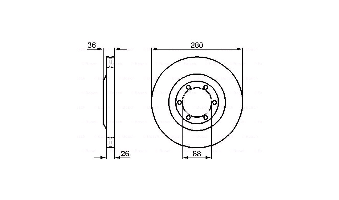  Bremseskive 280 x 26 mm
