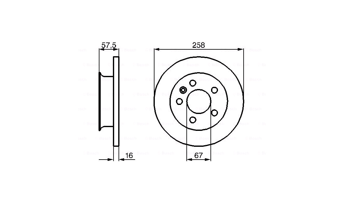  Bremseskive 258 x 16 mm