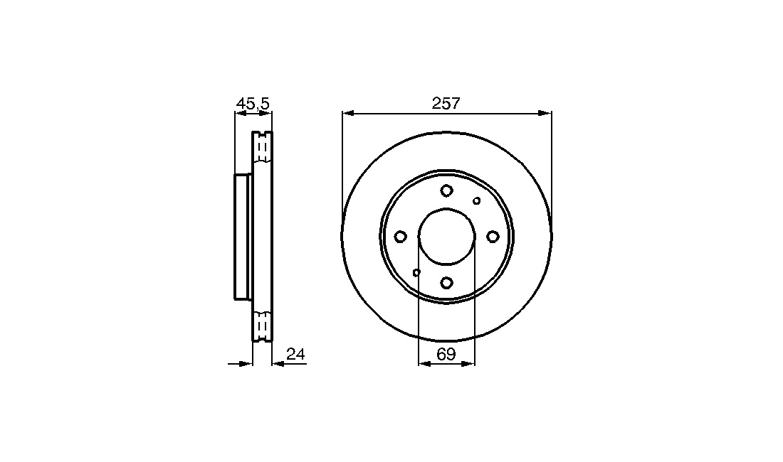  Bromsskiva 257 x 24 mm