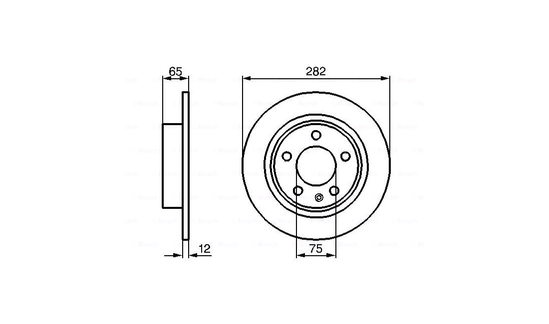  Bremseskive 282 x 12 mm