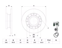  Bremseskive 280 x 16 mm