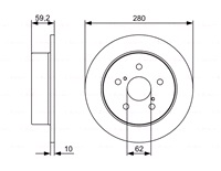  Bremseskive 280 x 10 mm