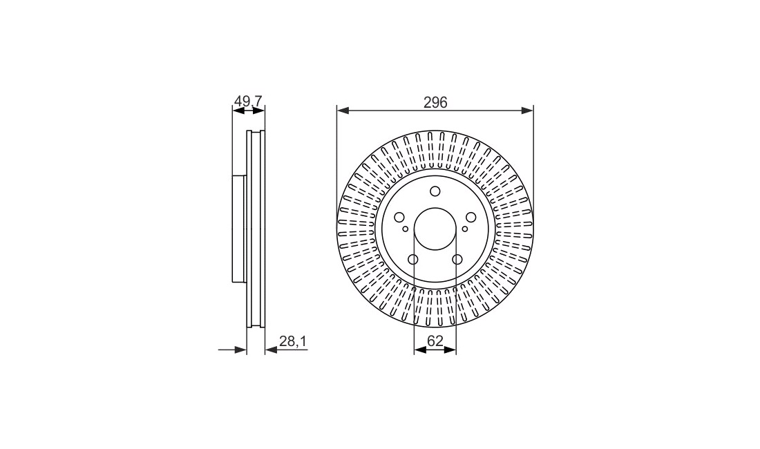  Bremseskive 296 x 28 mm