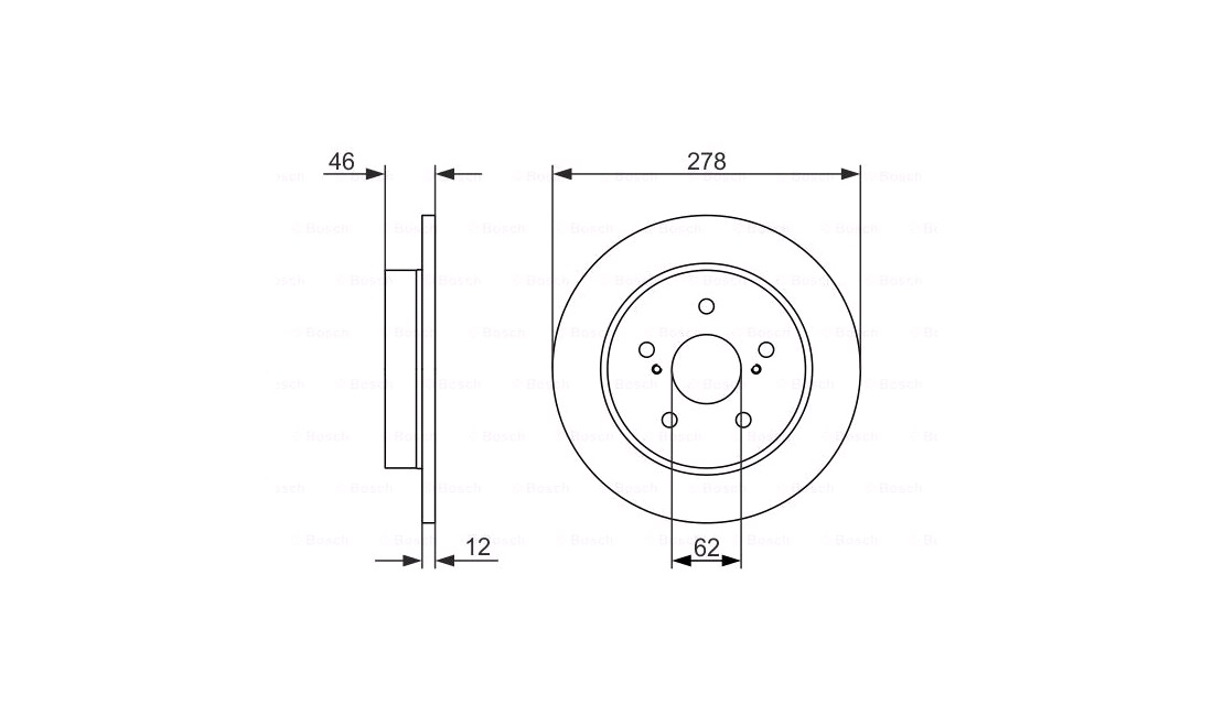  Bremseskive 278 x 12 mm