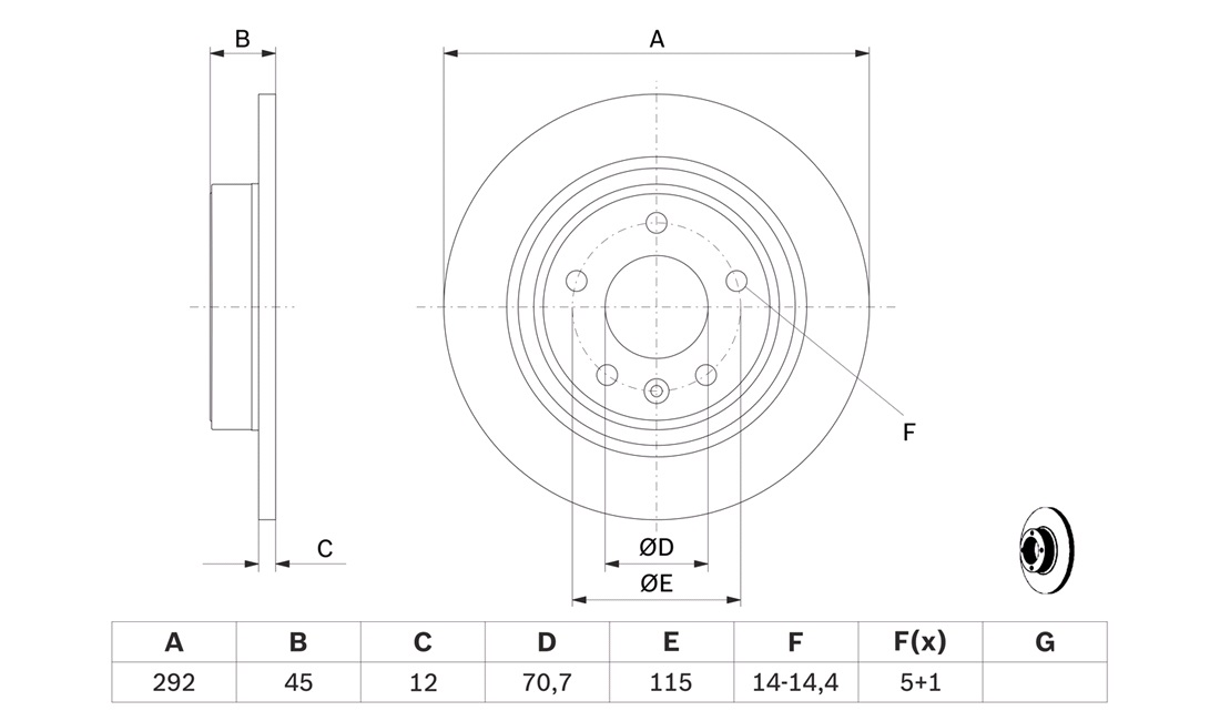  292 x 12 mm