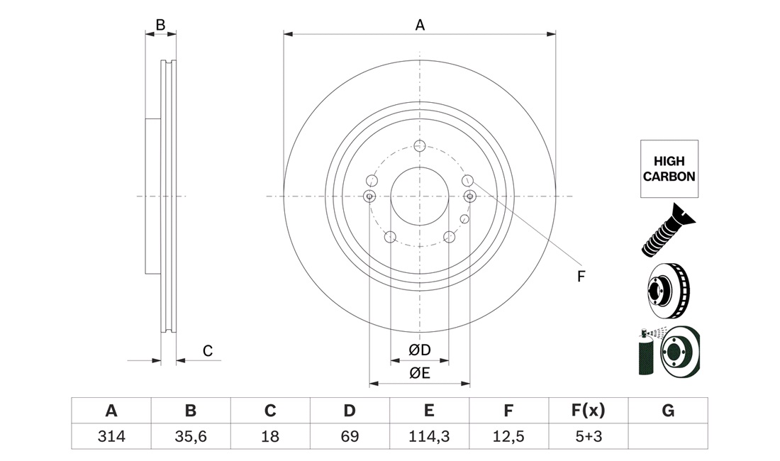  314 x 18 mm