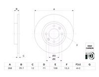  Bremseskive 268 x 12 mm