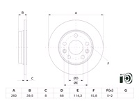  Bremseskive 260 x 8 mm