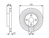  Bremseskive 255 x 22 mm