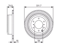  332 x 18 mm