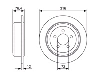  Bremseskive 316 x 12 mm