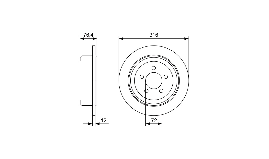  Bremseskive 316 x 12 mm