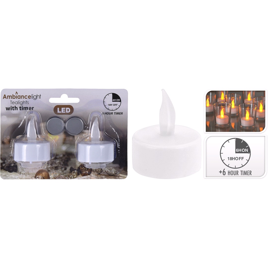 L8 Design Värmeljus LED 2 st. med timer