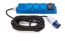 Stikkontakt CEE t.3xschuko+1xUSB, 7,5m