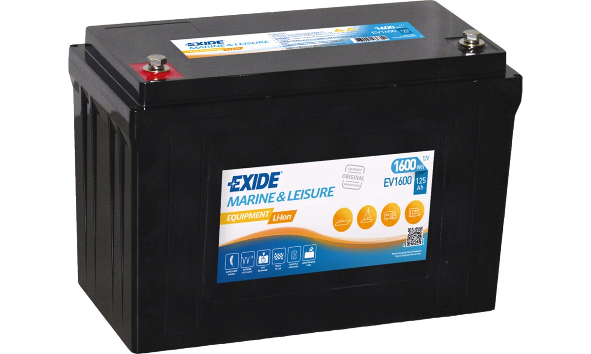 gavnlig detekterbare ballet Batteri Exide 12V-125Ah EV1600 EQUIPMENT Li-Ion - Batterier - thansen.dk