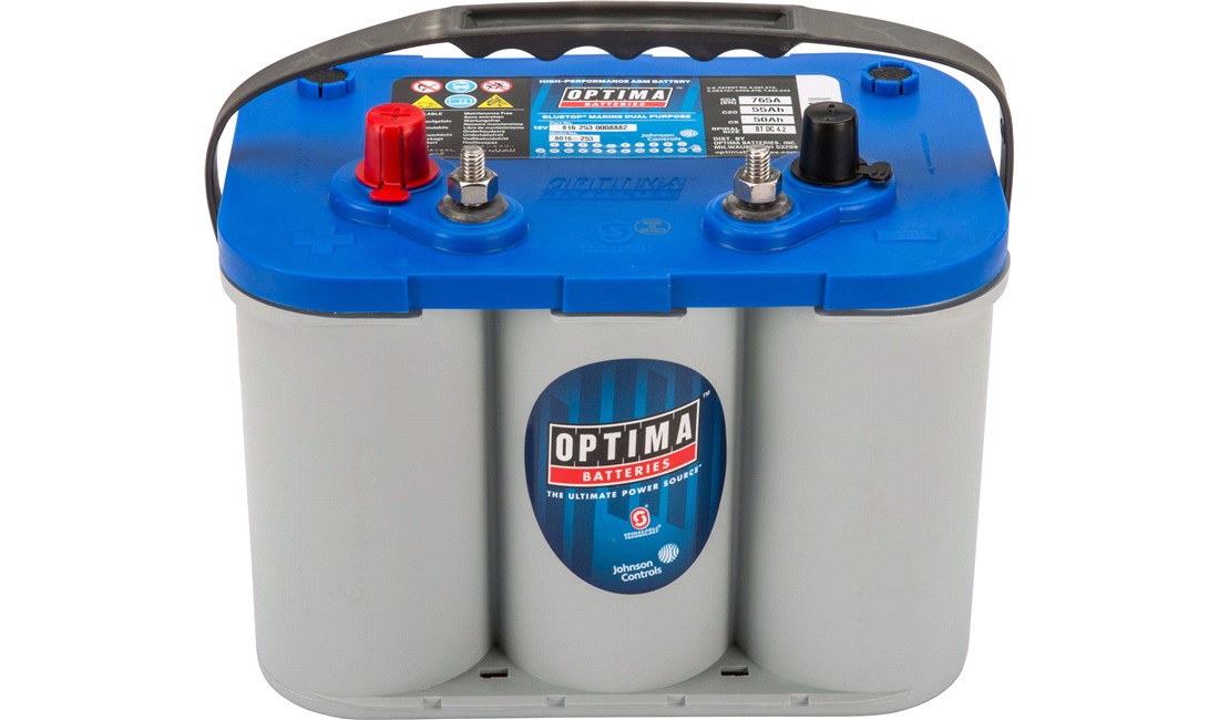  Blå Optima Batteri 12V 55Ah 765CCA, BTDC