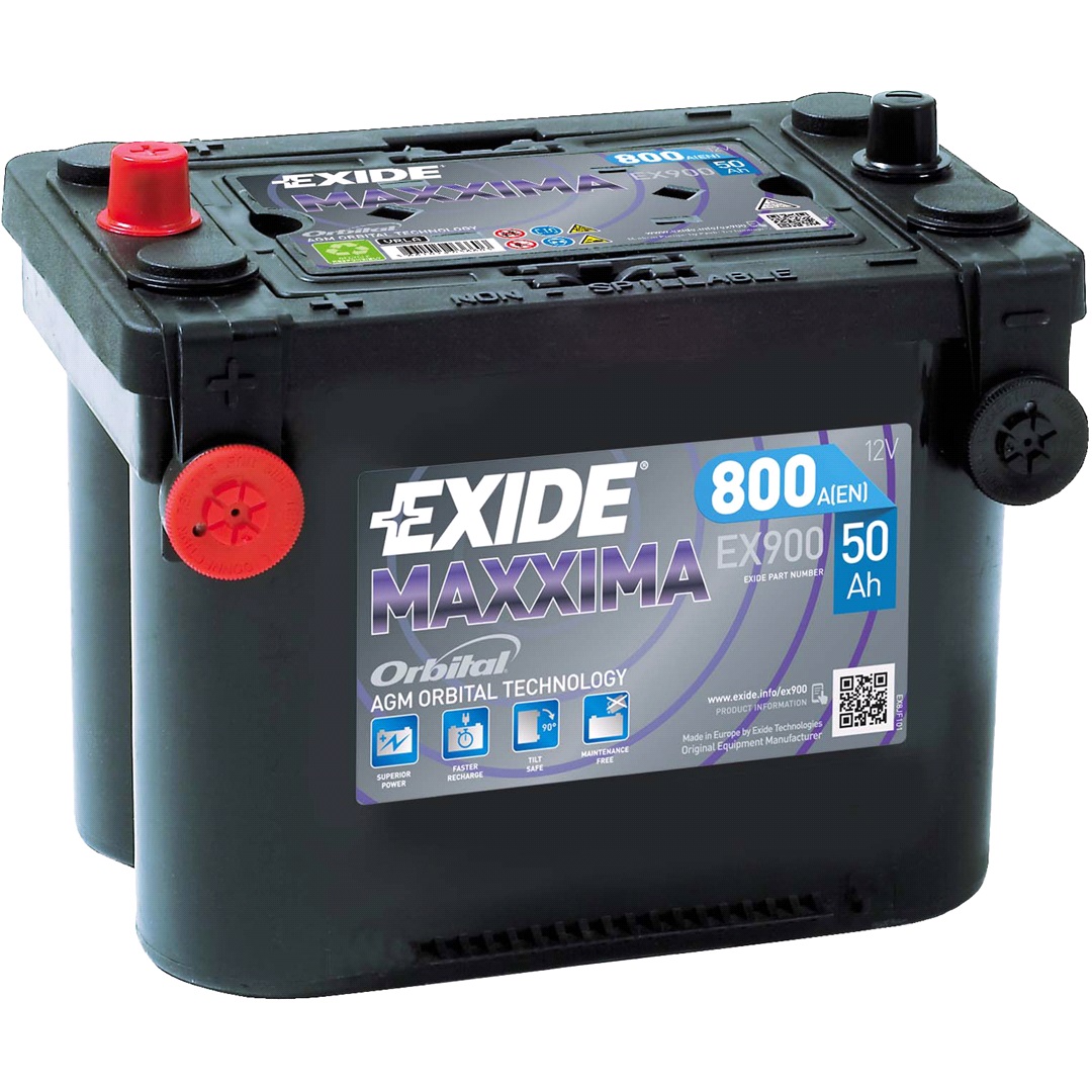 Exide Batteri Exide 12v-50ah Ex900 Agm Maxxima