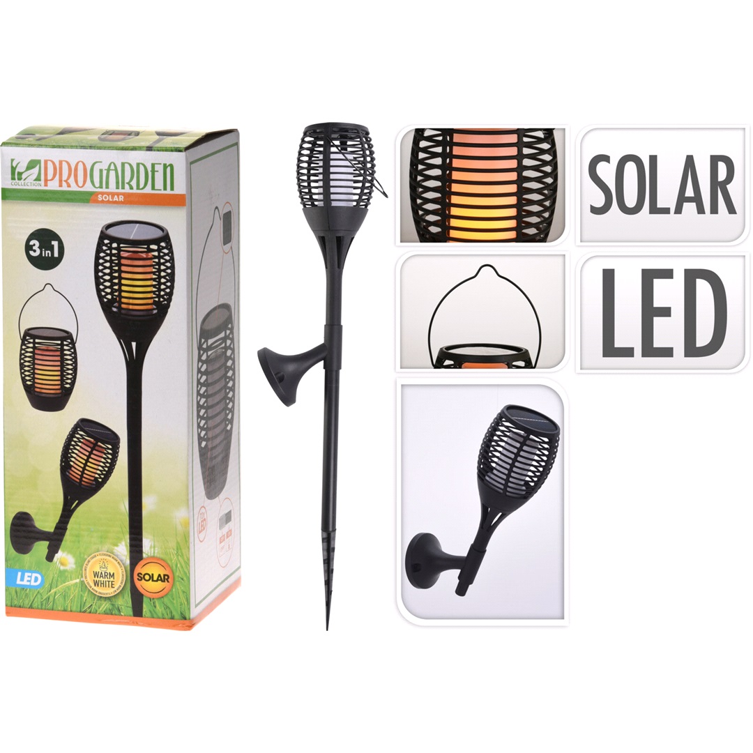 Camp+Nature Fackla m flamme LED multifunktion Svart