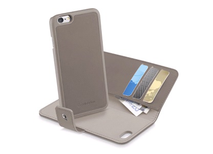Mobilcover med kortholder grå iPhone 6 