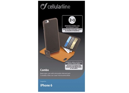 CL mobilcover m/kort iphone 6 sort/brun