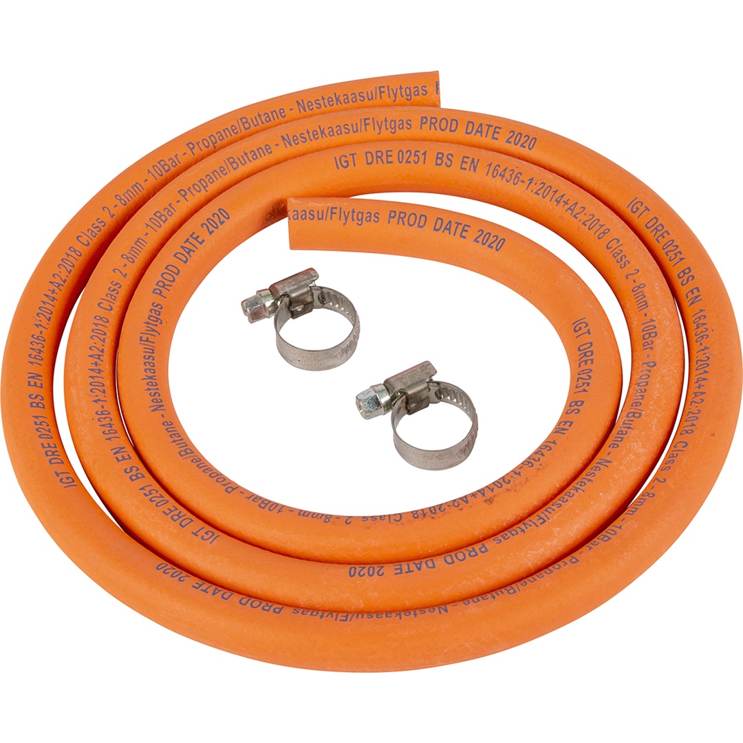 Integrated Gas Technologies Gasslang 8mm. 1,5m. & 2 st slangklämmor