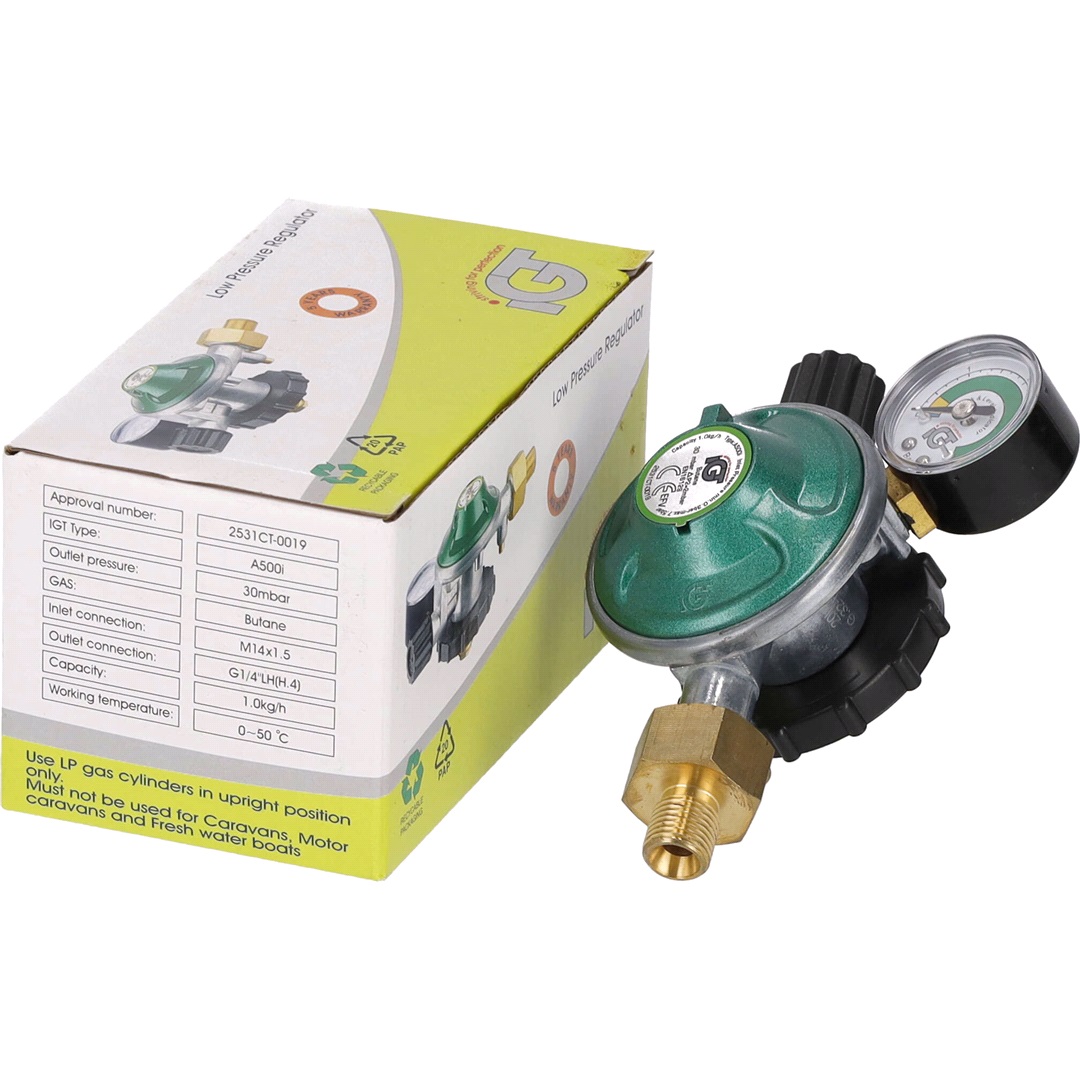Integrated Gas Technologies Gasregulator+Manometer M14 T/primus 1/4"